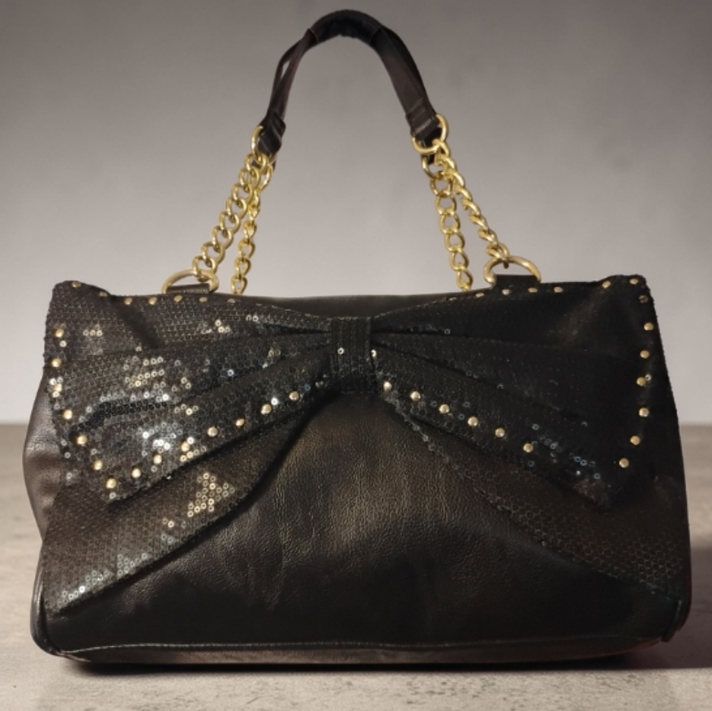 Betsey Johnson Tote Bag with Statement Sequin Large Bow